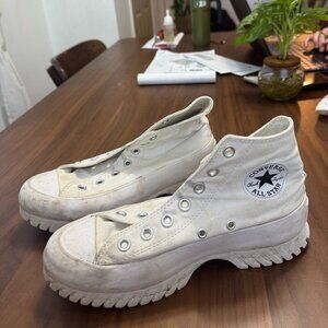 White Platform Converse Chuck Taylor All Star Shoes - Unisex Size Mens 6 / Women